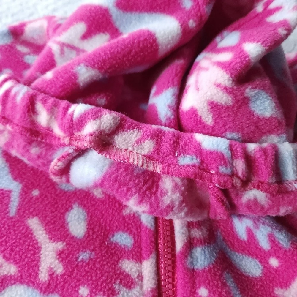 Columbia Pink Fleece Snowtop Zip-up Bunting Sz 6-12 Months